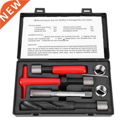 10Pcs Thread Repar Kt Stanless Steel Twsted Drll Wrench