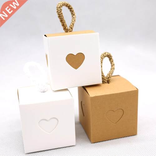 Kraft Heart Candy Box Wedding Party Gift Favors Box Festive