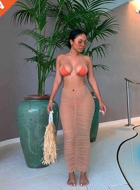 Hirigin Se Women Beach Skiers Mesh Bathing Suit Cover Up S