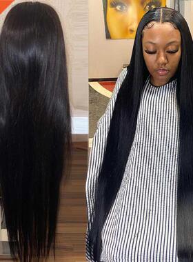 13X4 HD Transparent Lace Frontal Wigs 34 36 40 Straight Huma