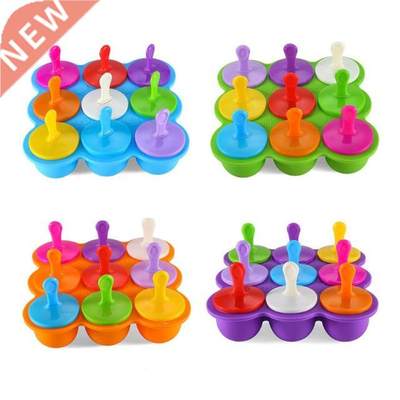 9 Holes Silicone Frozen Ice Popsicle Mold Ice Cream Ball Lol