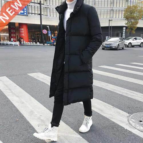 Fashion Mens Long Down Jacket Coat Luxury Brand Winter Solid