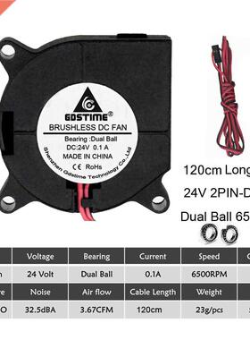 2 pcs 3D printer fan 40mm 4020 Turbo blower 24V 12V 5V Doub