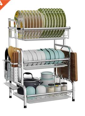 Dish Rack Drain 304 Stainless Steel Kitchen Racks Drain Dry