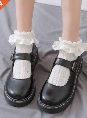 Women Socks Lolita Style Japanese Kawaii Cute Frilly Ruffle