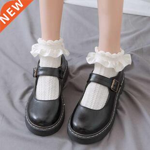 Women Socks Lolita Style Japanese Kawaii Cute Frilly Ruffle