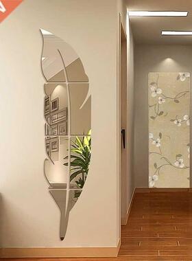 1pc  Feather Plume 3D Mirror Wall Sticker for Living