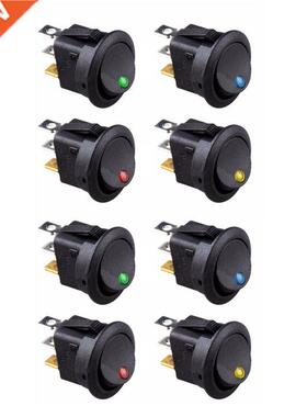 8PCS LED Dot Light 12V Car Auto Boat Round Rocker ON/OFF TOG