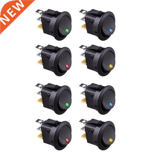 8PCS LED Dot Light 12V Car Auto Boat Round Rocker ON/OFF TOG