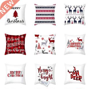Cartoon Pillow Cover Santa Claus Elk Christmas Pillowcase 20