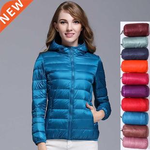 Women 90% White Duck Down Jacket Autumn Female Ultra Light D