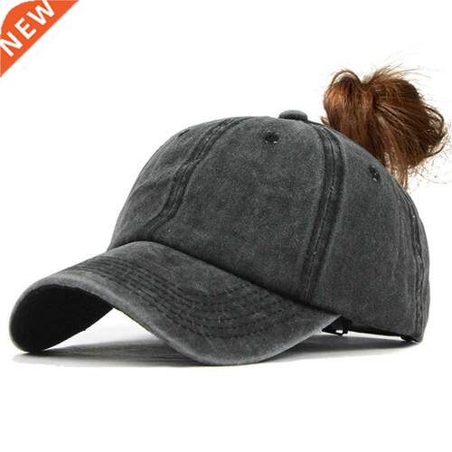 Women Baseball Cap tail Hat Cotton Cap Long Hair Hat Sunproo