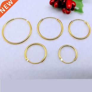 Golden 925 Sterling Silver Hoop Earrings Plated With Gold Fo