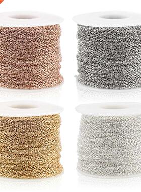 Aiovlo 2m/lot Stainless Steel Cable Chain Bulk for Silver Ro