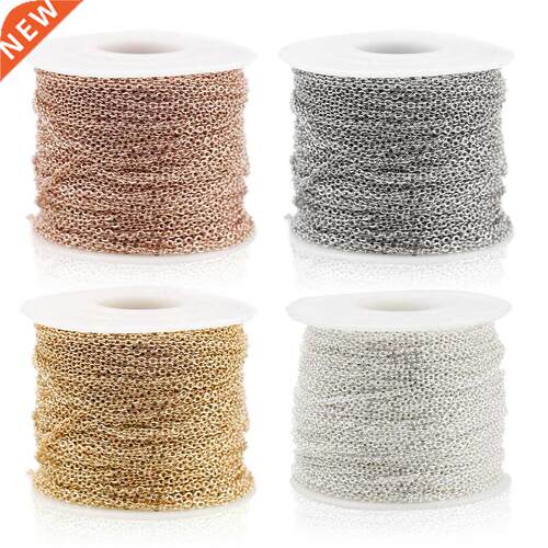 Aiovlo 2m/lot Stainless Steel Cable Chain Bulk for Silver Ro