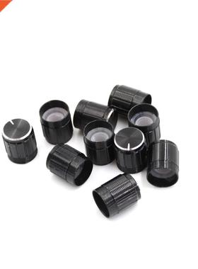10Pcs Volume Control Rotary Knobs Black For 6mm Dia. Knurled