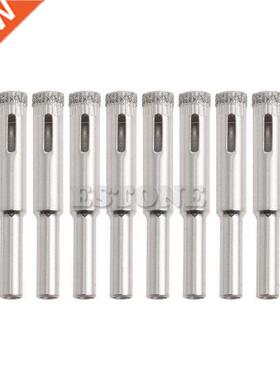 New 10Pcs 5mm 6mm 8mm 10mm 12mm Diamond Coated Core Drill Bi