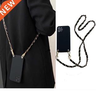 Leather Bracelets Strap Chain Crossbody Lanyard Phone Case F