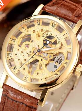 Double-sided Flywheel Men Wrist Watch 新品双面镂空机械男表