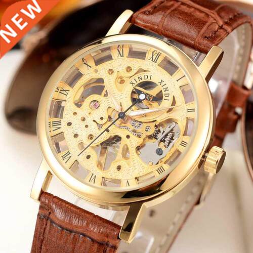 Double-sided Flywheel Men Wrist Watch 新品双面镂空机械男表