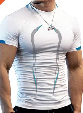 Summer Men's Fitness Sports Training Breathable ort-sleeve