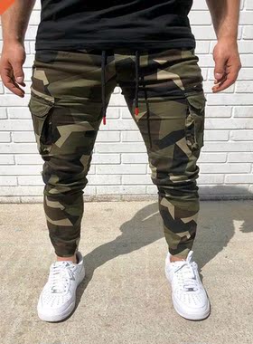 2021 Camo Cargo Pants Men Tracksuit Pockets Jogging Pants Me