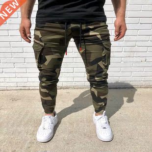 2021 Camo Cargo Pants Men Tracksuit Pockets Jogging Pants Me
