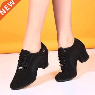 breathable shoes women dance shoes lace up heels women ballr