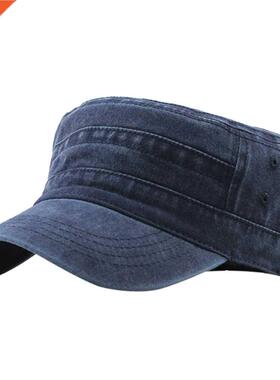1Pc Solid Color Men's Baseball Cap Military Adjustable Cap C