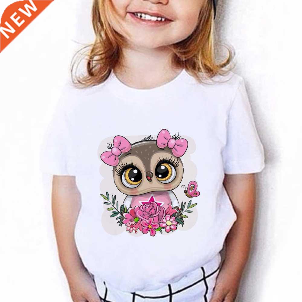 Summer Tee shirt Enfant Fille Cute Animal Owl Girls and Boys