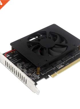 PCIEX16 NVME M.2 MKEY SSD RAID Array Expansion Adapter Card