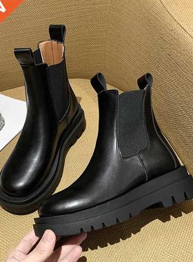 Botas De tela elástica para Mujer, zapatos gót