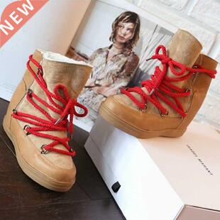 2022 Winter Women Snow Boots Platform Hight Increasing Brand