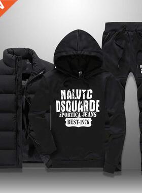 Men	s Tracksuits Casual Set  Pieces Warm Vest Sweatpa