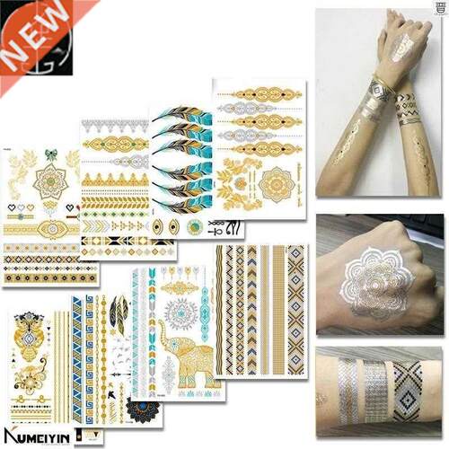 gold tattoo sticker waterproof fake tattoo temporary tattoo