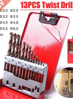 13pcs/set Metal Drilling Twist Drill Bit 1.5mm-6.5mm Diamete