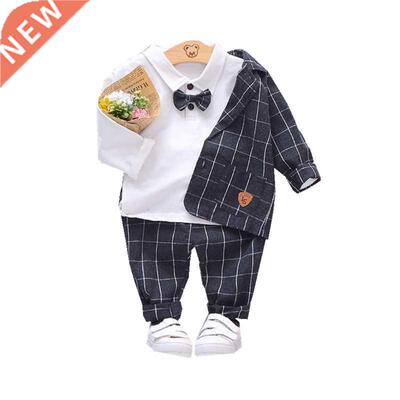 New Spring Autumn Children Gentleman Clothes Kids Boys Cotto