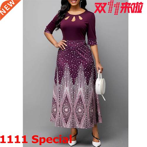 S5XL large high-waisted lady dress party evening dress连衣裙