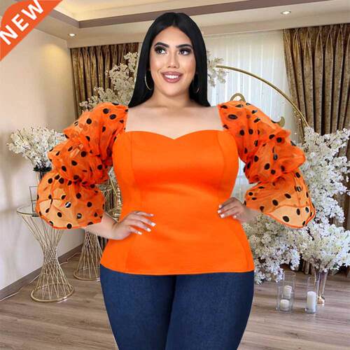 S-4xl Large size V-neck fashion top See-through bottom top