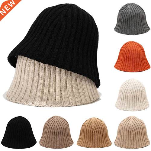 2020 Solid Color Women Winter Warm Knitted Basin Cap Japanes