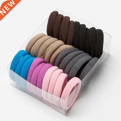 30PCS Women Girls 4CM Colorful Polyester Elastic Hair Bands