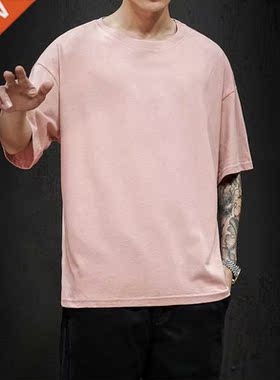 New Summer Men's T Shirt 2021 Fashion Solid T Shirt Mens