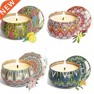 Smokeless Tinplate Scented Candles Gift Set Natural Soy Wax