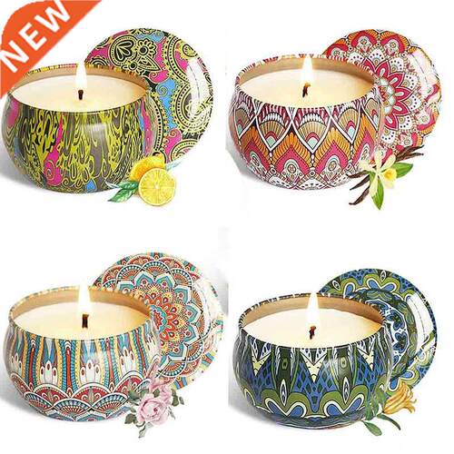 Smokeless Tinplate Scented Candles Gift Set Natural Soy Wax
