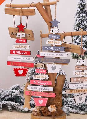 Wooden Christmas Painted Pendant Home Decoration Christmas