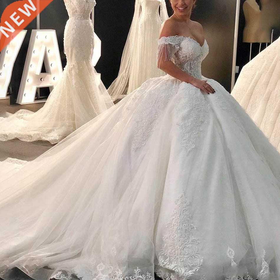 Luxury Beaded Lace Wedding Dresses 2021New Elegant Off Shoul图片