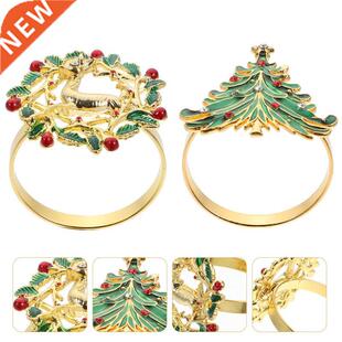 2Pcs Christmas Napkin Buckles Creative Napkin Clamps