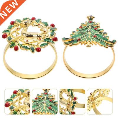 2Pcs Christmas Napkin Buckles Creative Napkin Clamps