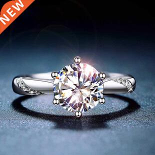 Classic 925 Sterling Silver Moissanite Ring 1ct IJ color Lab