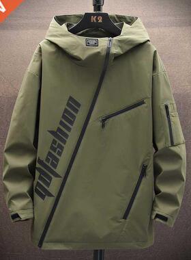 Men's Autumn Streetwear Hip Hop Hooded Jackets Spring Short